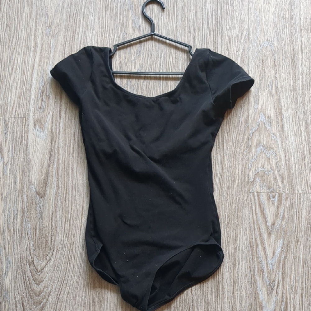 Large Capezio Bodysuit Built In Shelf Bra Cotton Dance